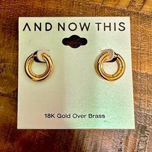 NWT 18k Gold Over Brass Hoop Earrings